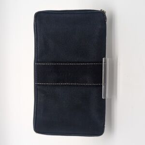 Hermes blue canvas wallet